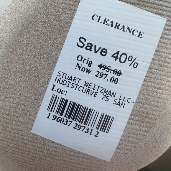 NIB Stuart Weitzman Nudist Curve Square Toe Glitter High Heel Sandals Size 6.5 - Picture 10 of 13